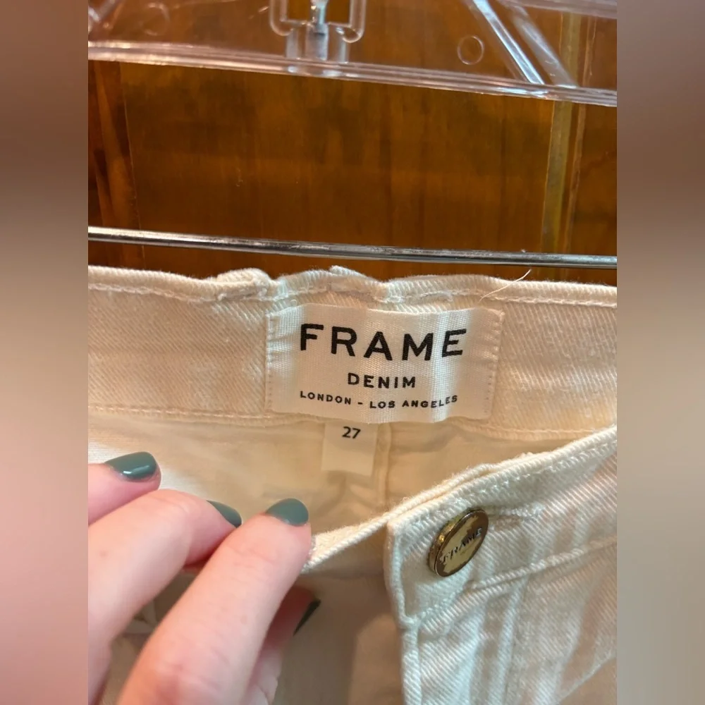 Frame Women’s Inez & Vinoodh Flared Ivory Jeans Size 27 - Picture 5 of 10